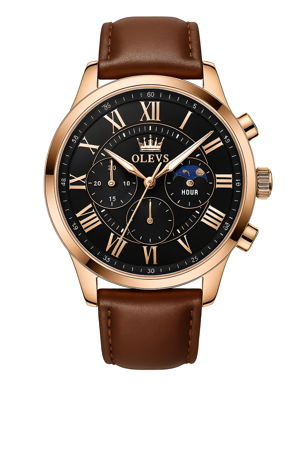 Relógio Masculino Leather Sovereign com Pulseira de Couro