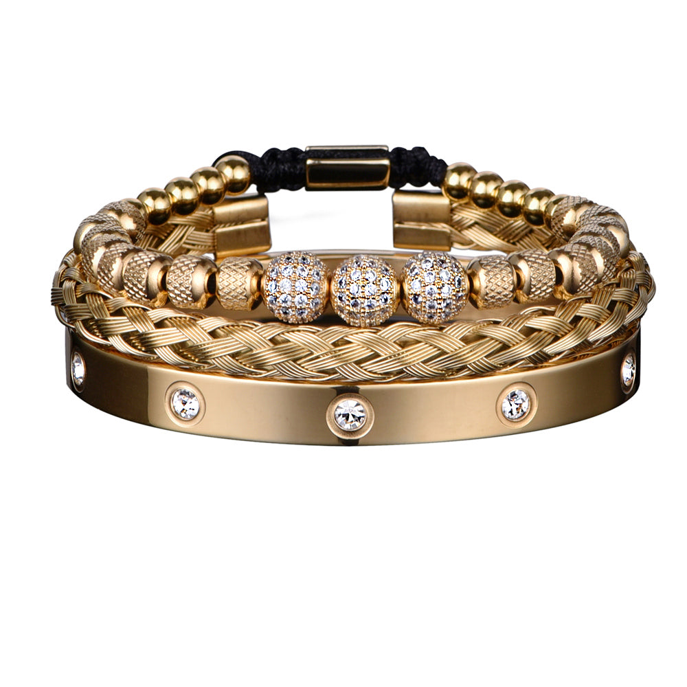 Bracelete Masculino Magnus Lux Banhado a ouro