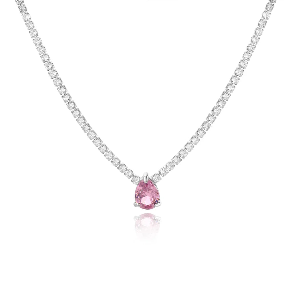 Colar Rose Lumière Cravejada Com Zircônia