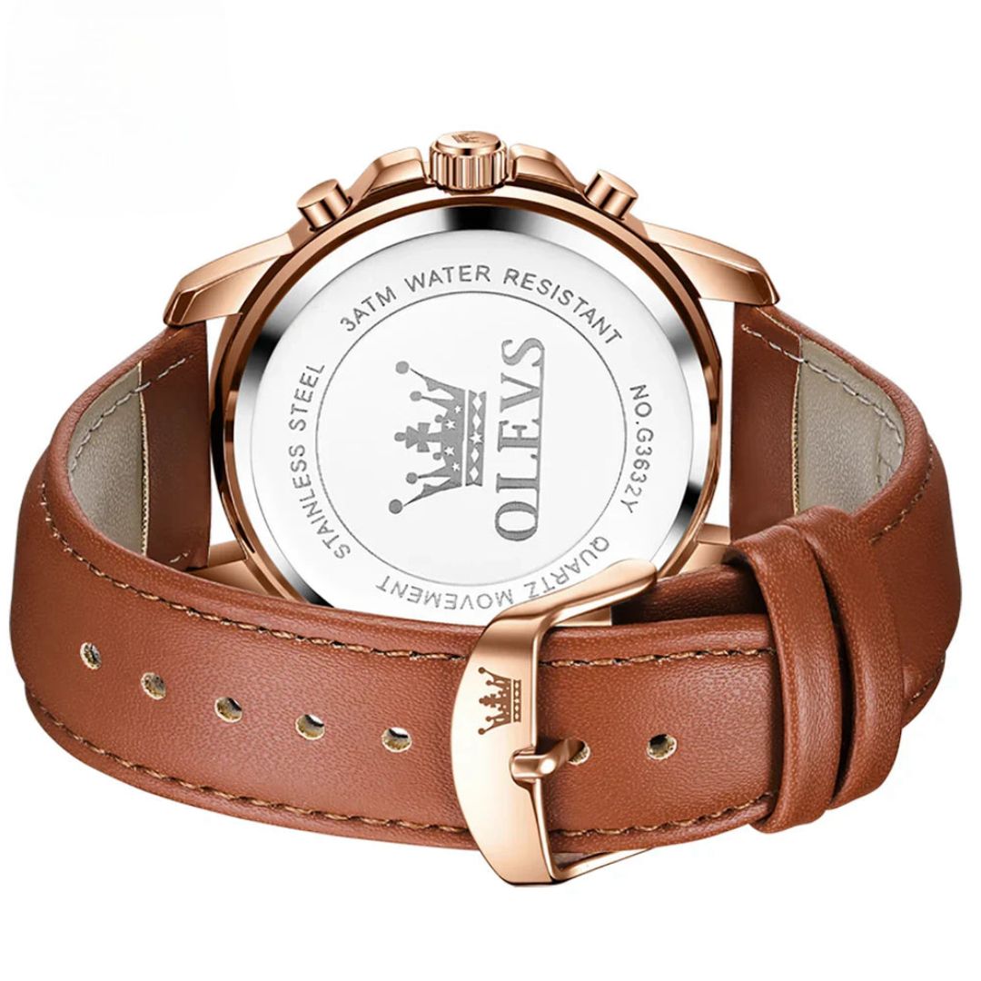 Relógio Masculino Leather Sovereign com Pulseira de Couro