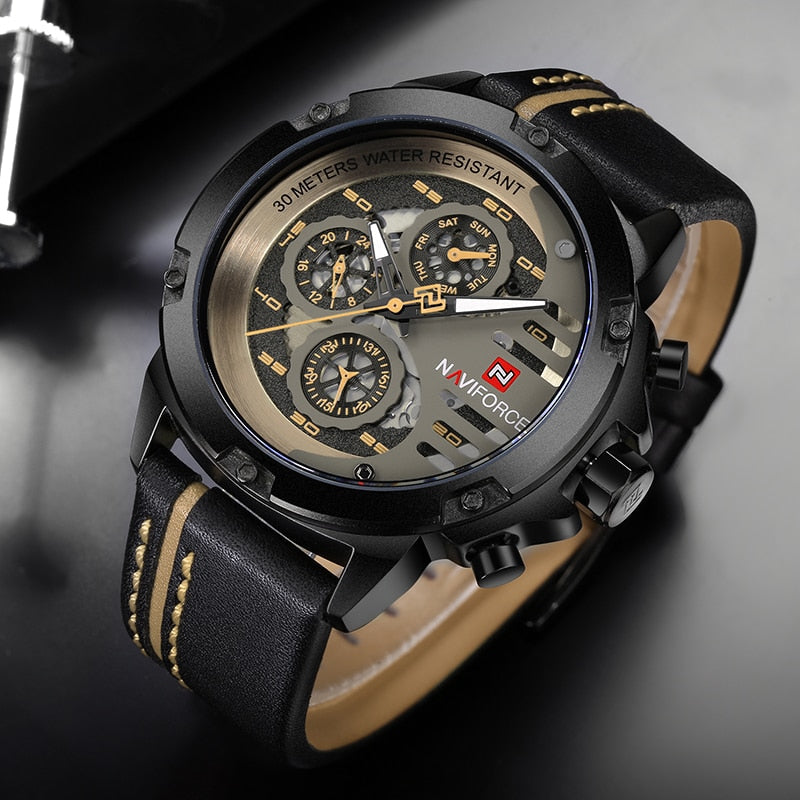 Relógio Masculino Cuir Royal com Pulseira em Couro
