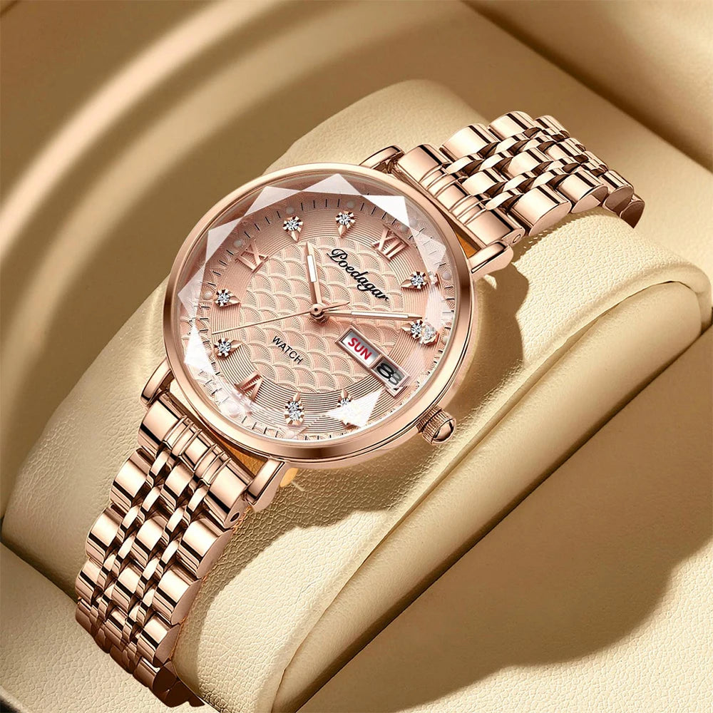 Relógio Feminino Stella Dorata com pulseira em aço