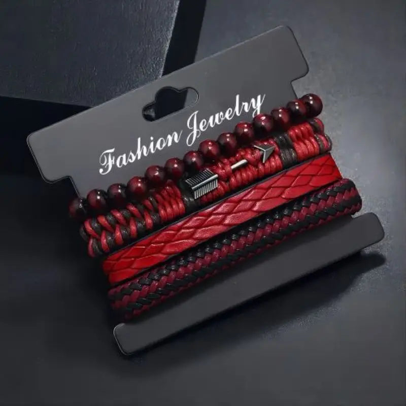 Pulseira de couro vintage masculina