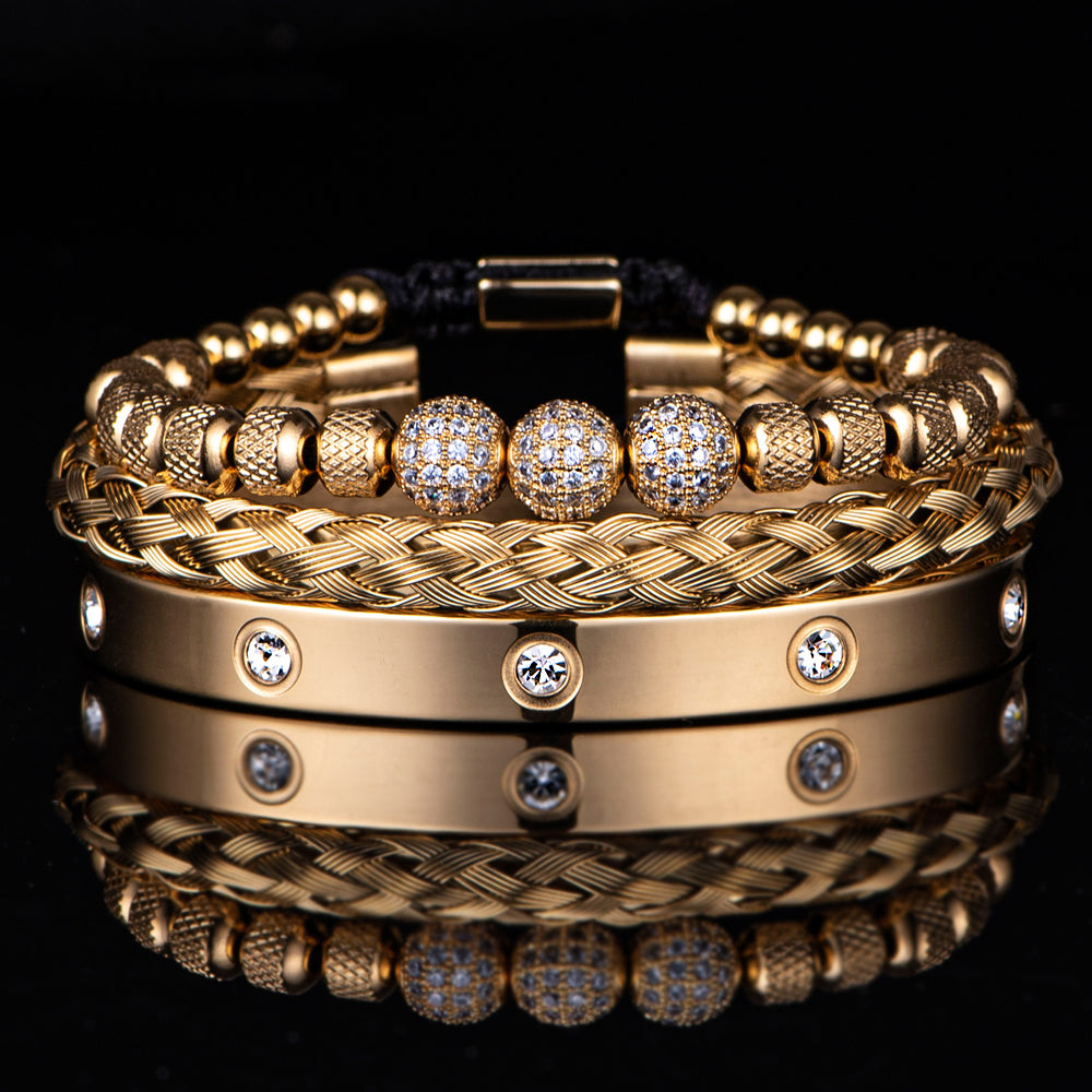 Bracelete Masculino Magnus Lux Banhado a ouro