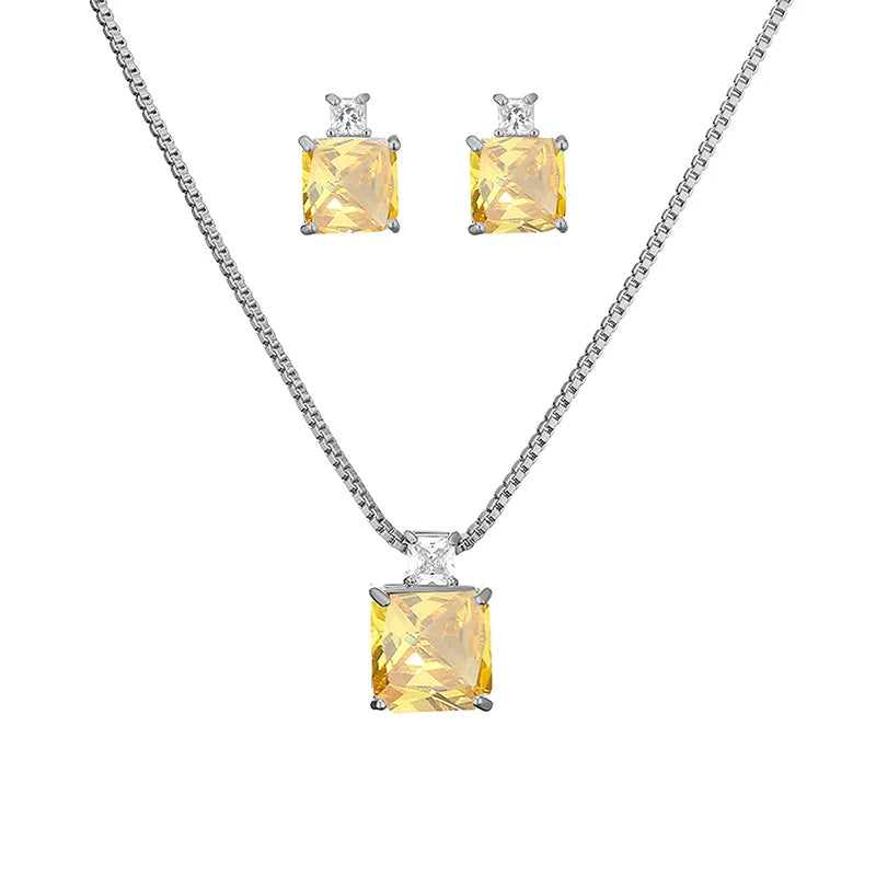 Conjunto Colar e Brincos Clarity em Zircônia
