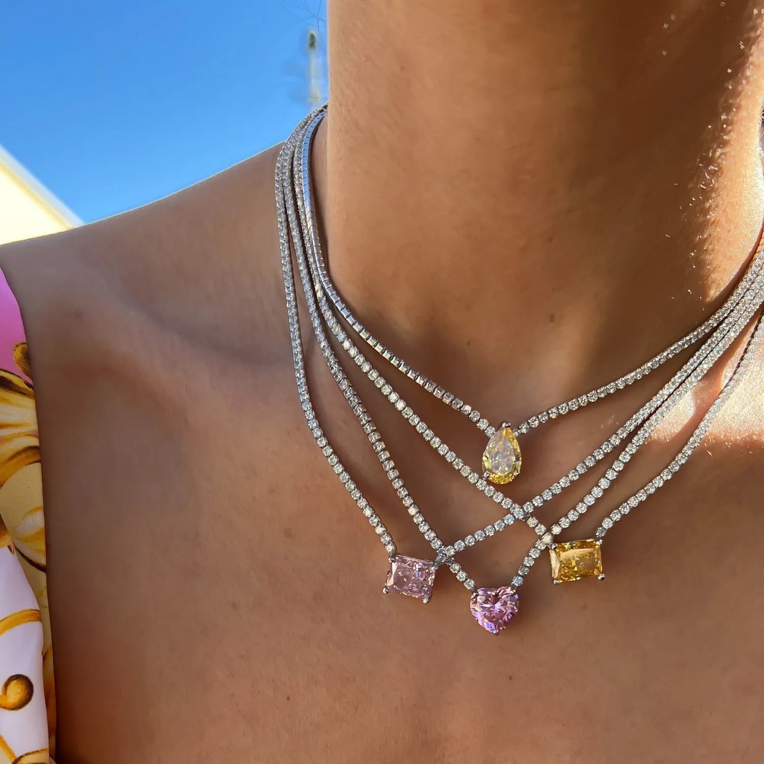 Colar Rose Lumière Cravejada Com Zircônia