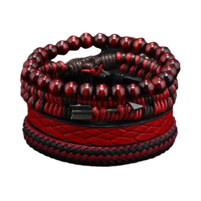 Pulseira de couro vintage masculina
