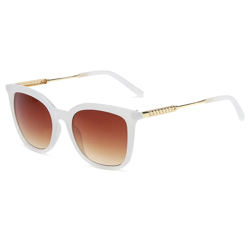 Óculos de Sol Feminino Vintage Quadrado Clássico com Lentes Degradê