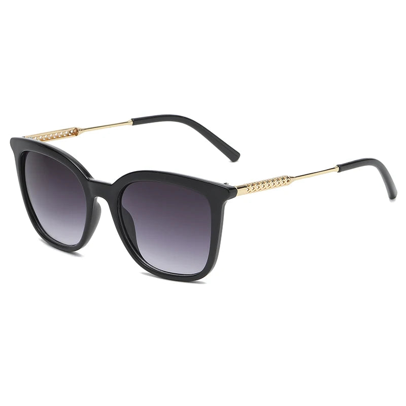 Óculos de Sol Feminino Vintage Quadrado Clássico com Lentes Degradê