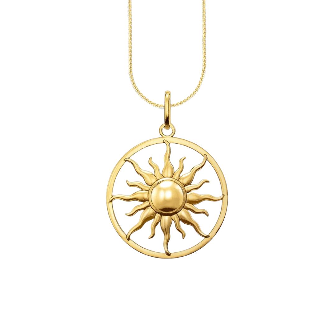 Colar Soleil Pingente Sol Cor Dourada