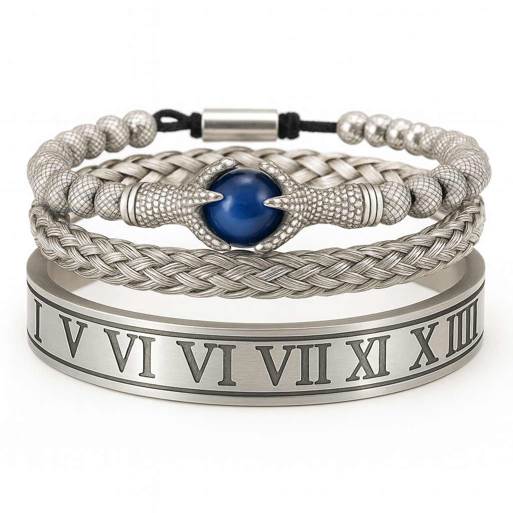 Bracelete garra de dragão Banhado a prata