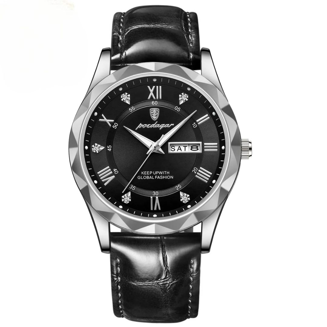Relógio masculino Luxury Valentus de quartzo com pulseira em couro